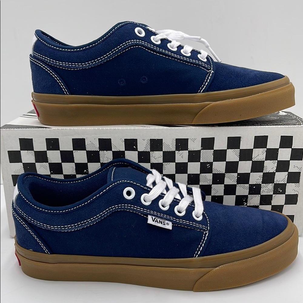 Vans Men’s Vans Blue Canvas Sneakers Skate Chukka Lo
Dress Blues/Gum
VN0A4BX4FS1